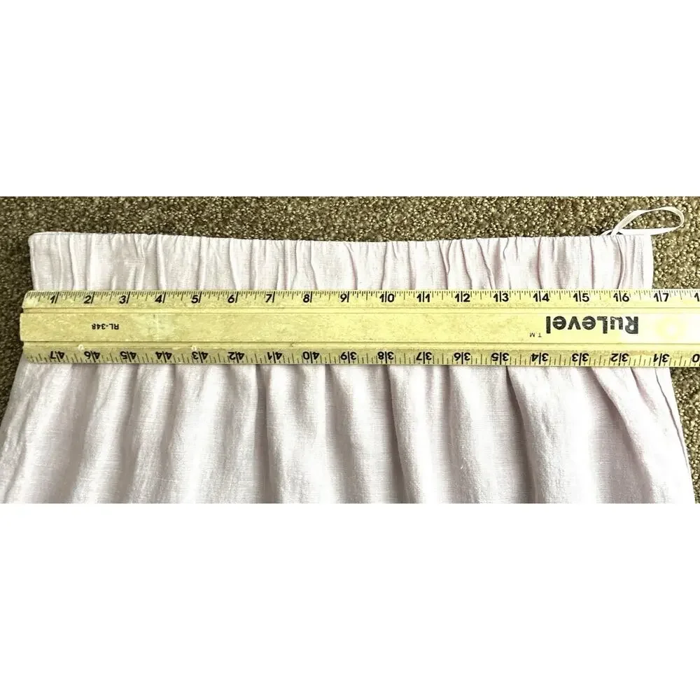 J.Crew 100% Linen Midi Skirt Pink Elastic Waist Cotton Lined Size LT
